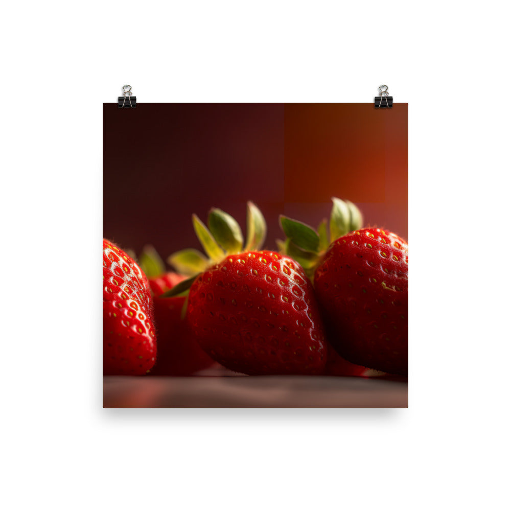 Succulent Strawberry Stack photo paper poster - Posterfy.AI