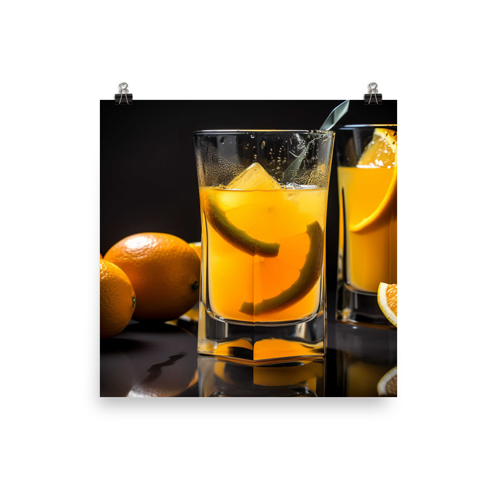 Orange Juice in a Glass photo paper poster - Posterfy.AI