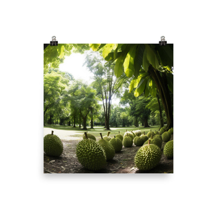 Durian Fruit in Market photo paper poster - Posterfy.AI