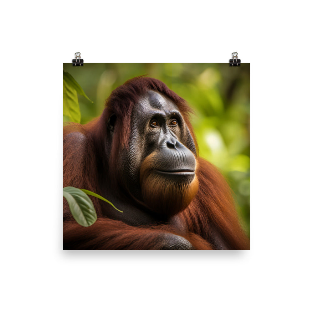 Majestic Orangutan Sitting in the Trees photo paper poster - Posterfy.AI