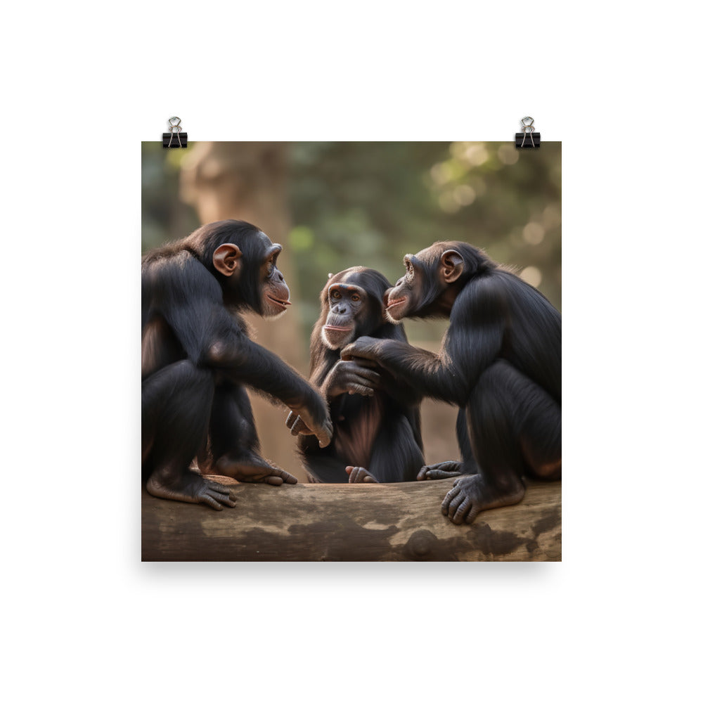 Chimpanzee Family Time photo paper poster - Posterfy.AI
