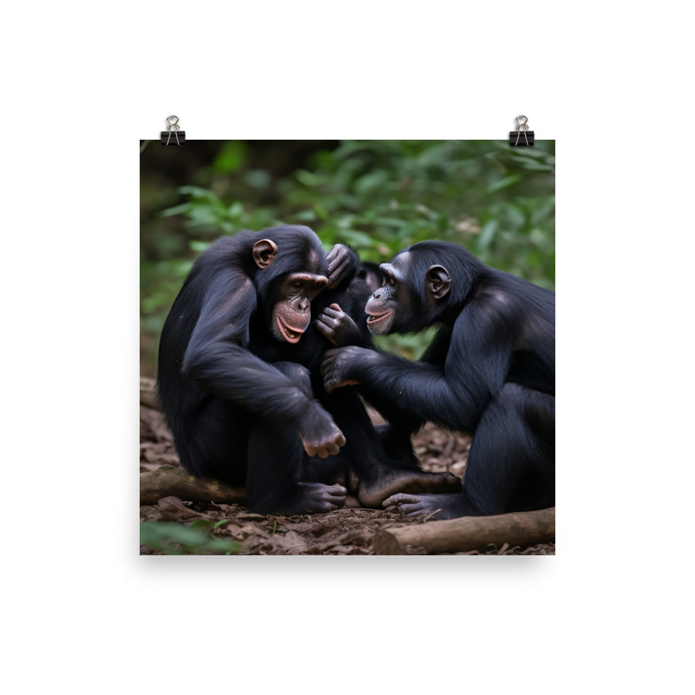 Chimpanzee Family Time photo paper poster - Posterfy.AI