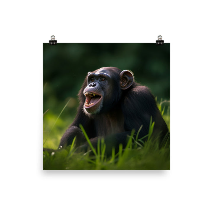 Cheeky Chimpanzee in the Wild photo paper poster - Posterfy.AI