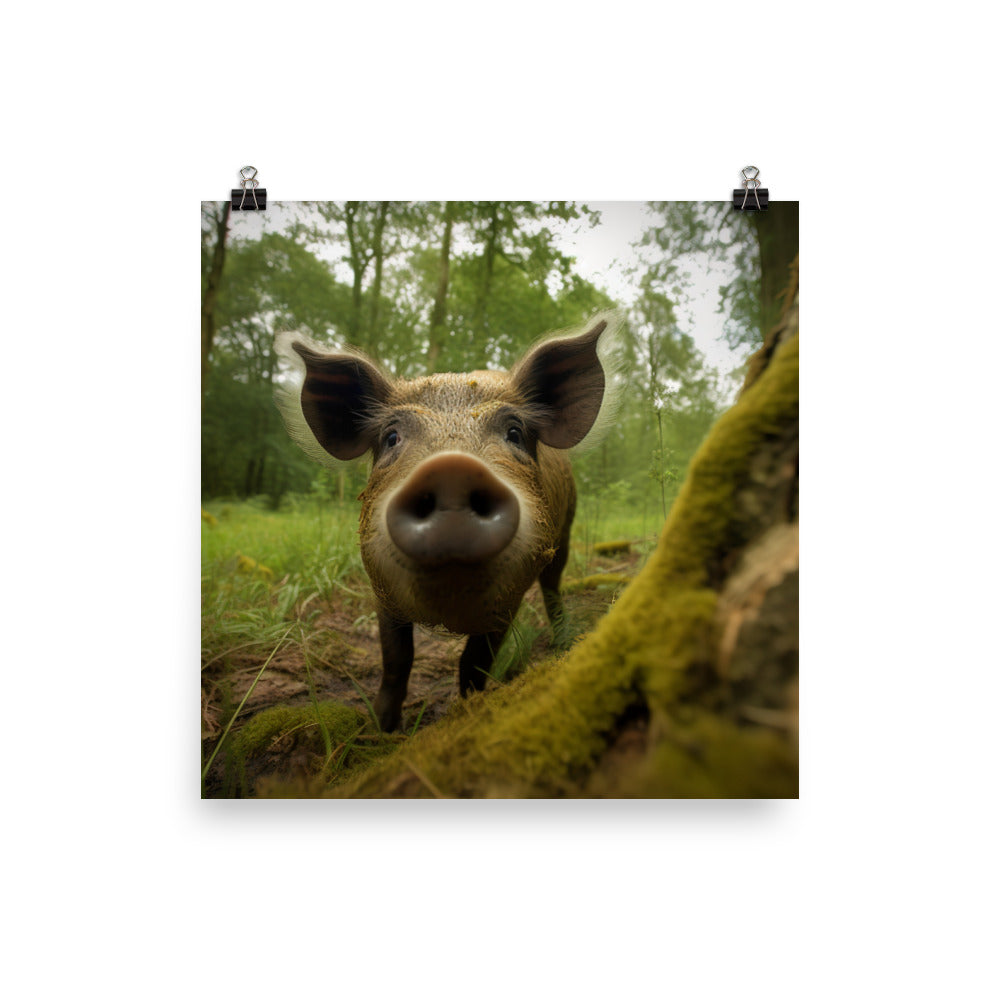 Berkshire Pig in its Natural Habitat photo paper poster - Posterfy.AI