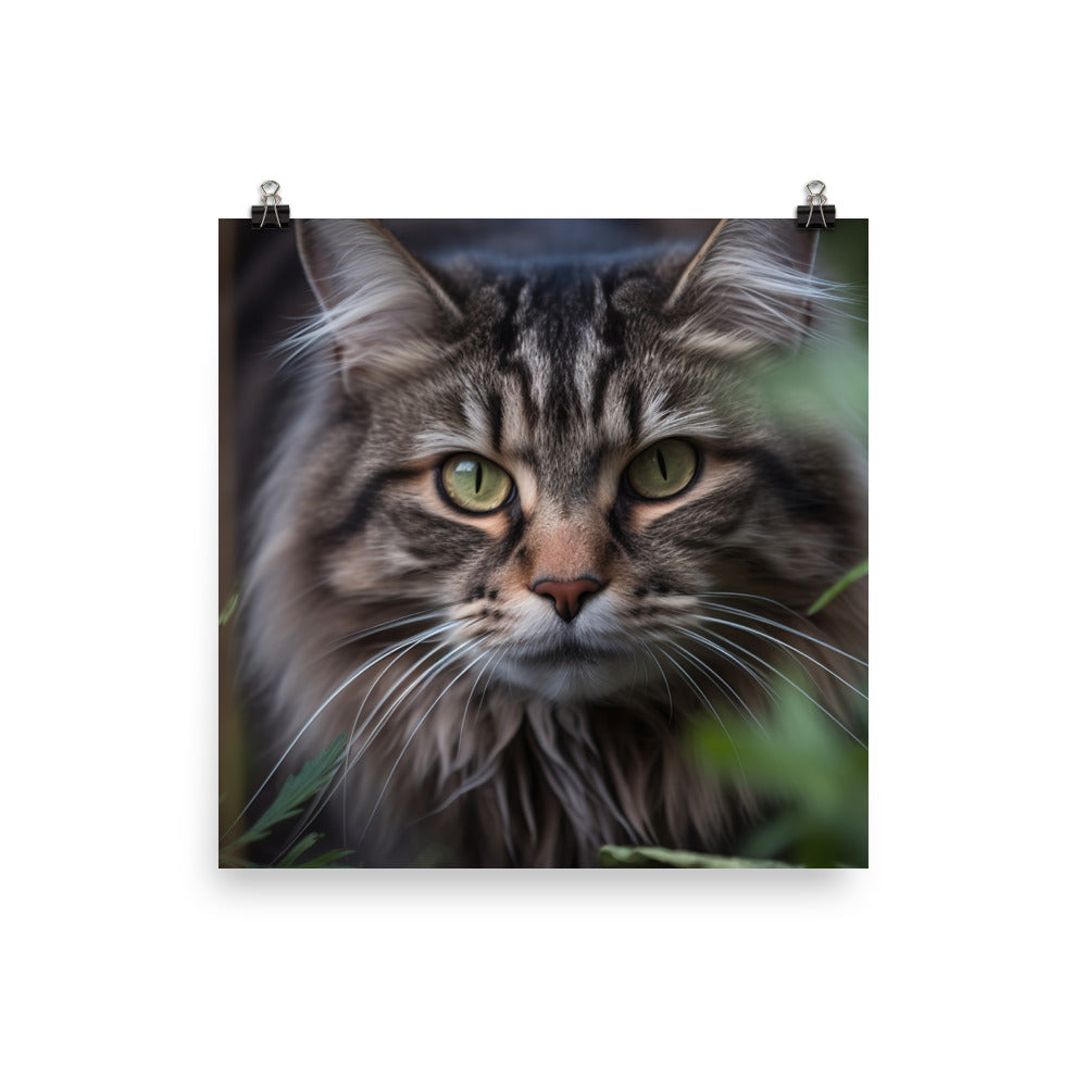 Maine Coon with a candid shot photo paper poster - Posterfy.AI