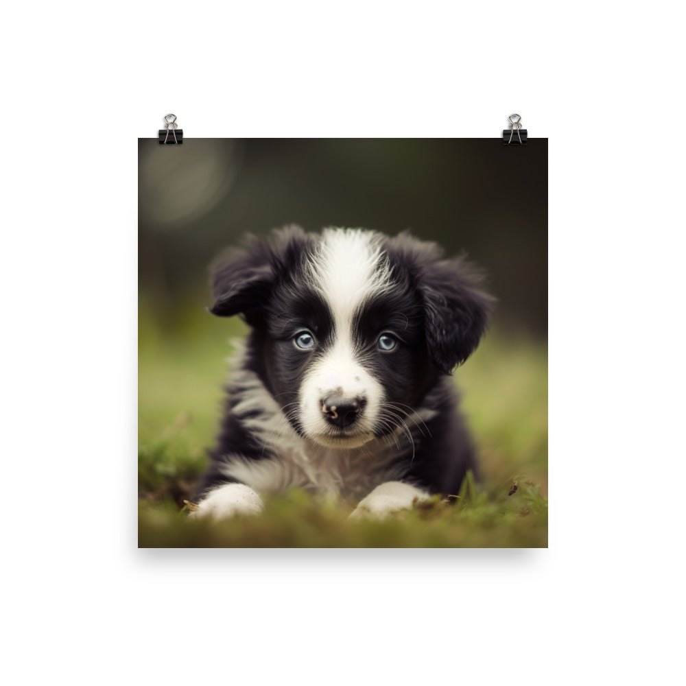 Adorable Border Collie Puppy photo paper poster - Posterfy.AI