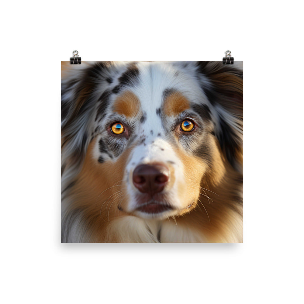 Ruggedly handsome: Australian Shepherd photo paper poster - Posterfy.AI