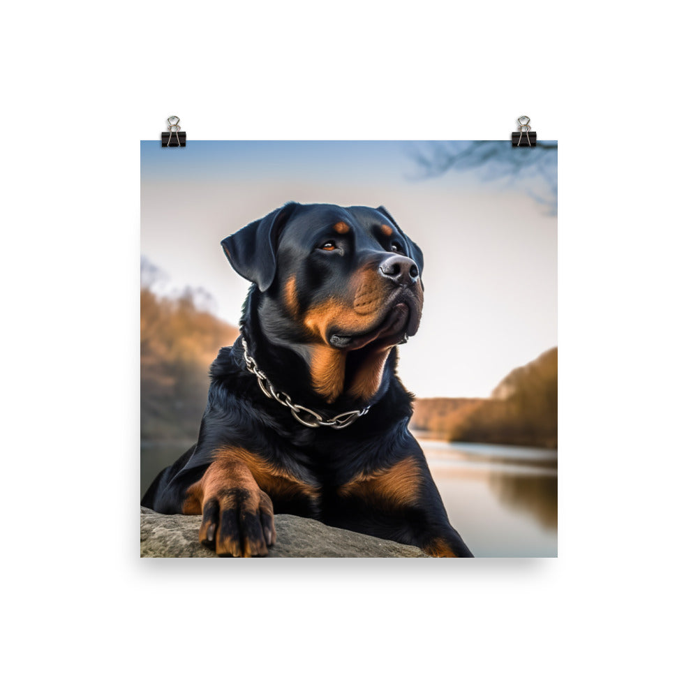 Rottweilers regal beauty photo paper poster - Posterfy.AI