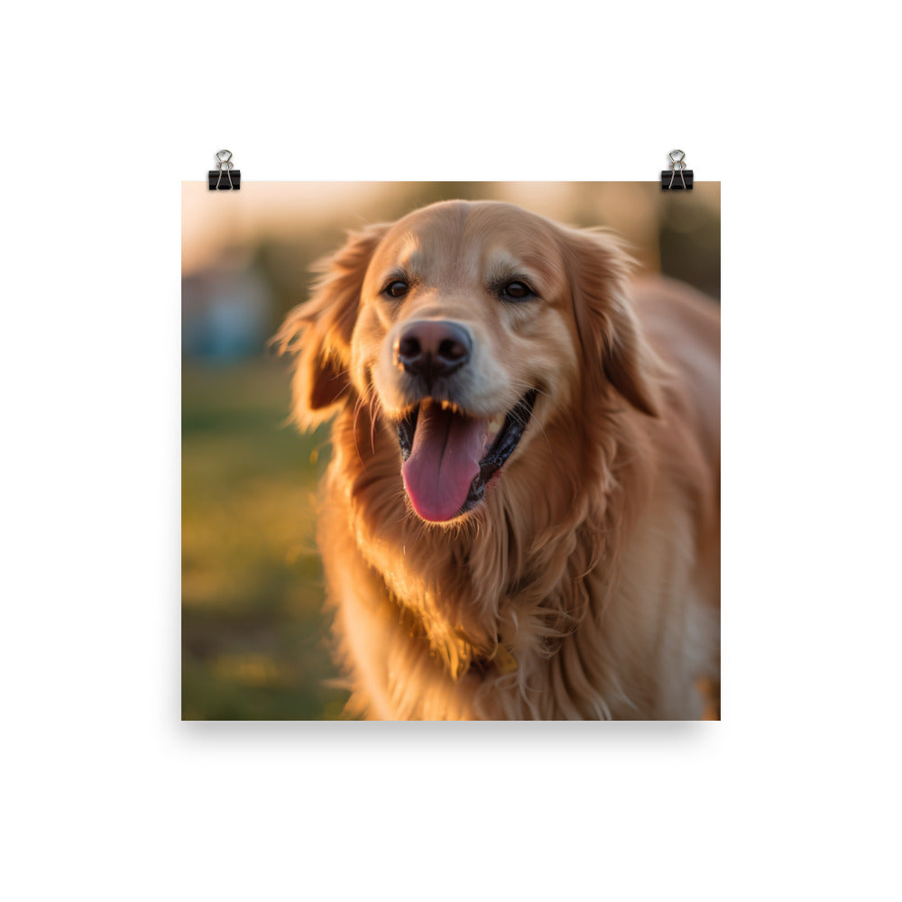 The happiness of a golden retriever photo paper poster - Posterfy.AI
