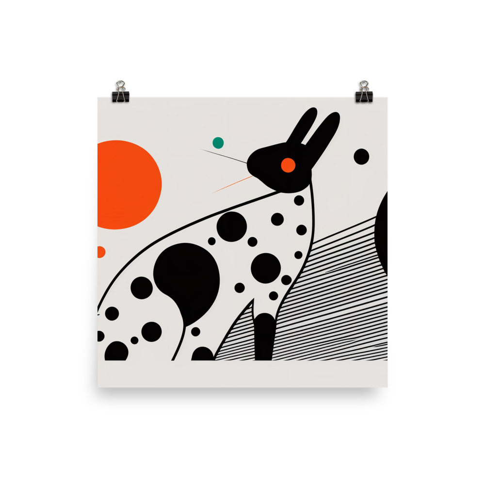 Rabbit in abstract simple style photo paper poster - Posterfy.AI
