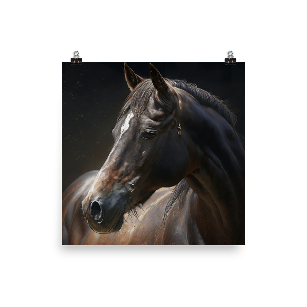 Horse in oil painting photo paper poster - Posterfy.AI