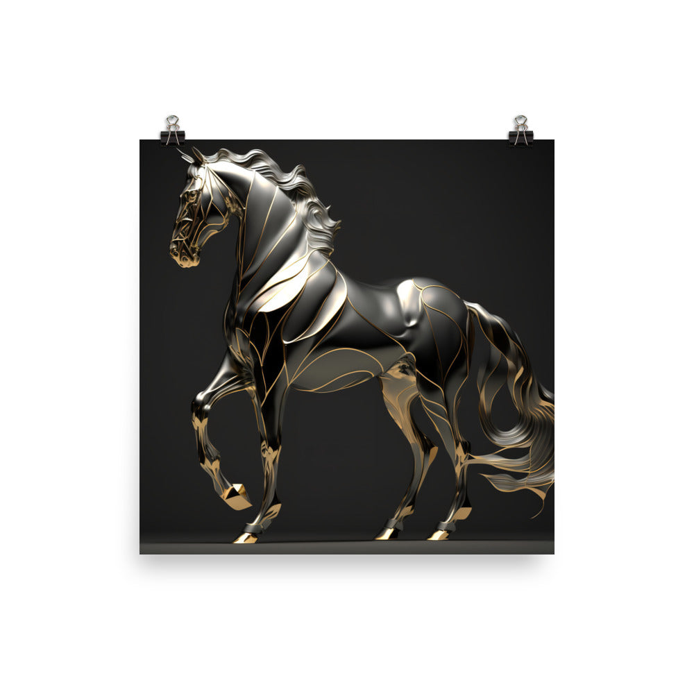 Horse in art deco photo paper poster - Posterfy.AI