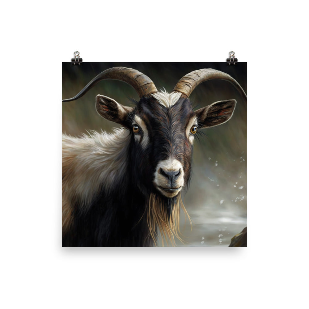 Goat oil painting photo paper poster - Posterfy.AI