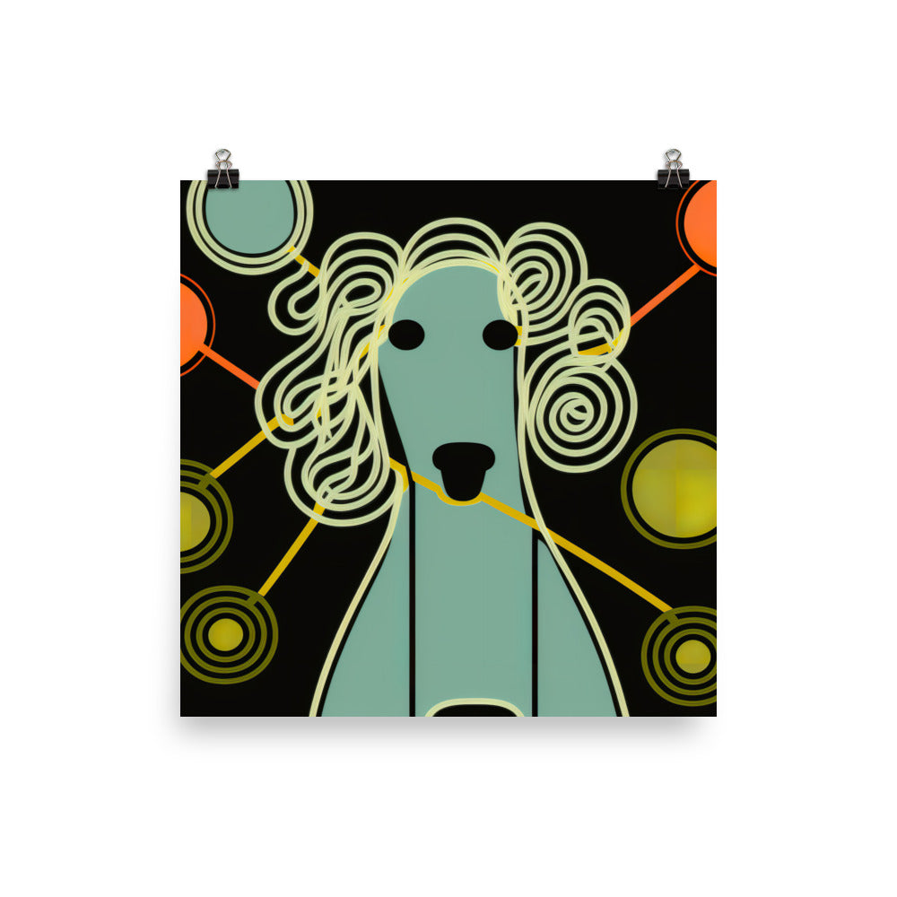 Poodle in simple abstract style photo paper poster - Posterfy.AI