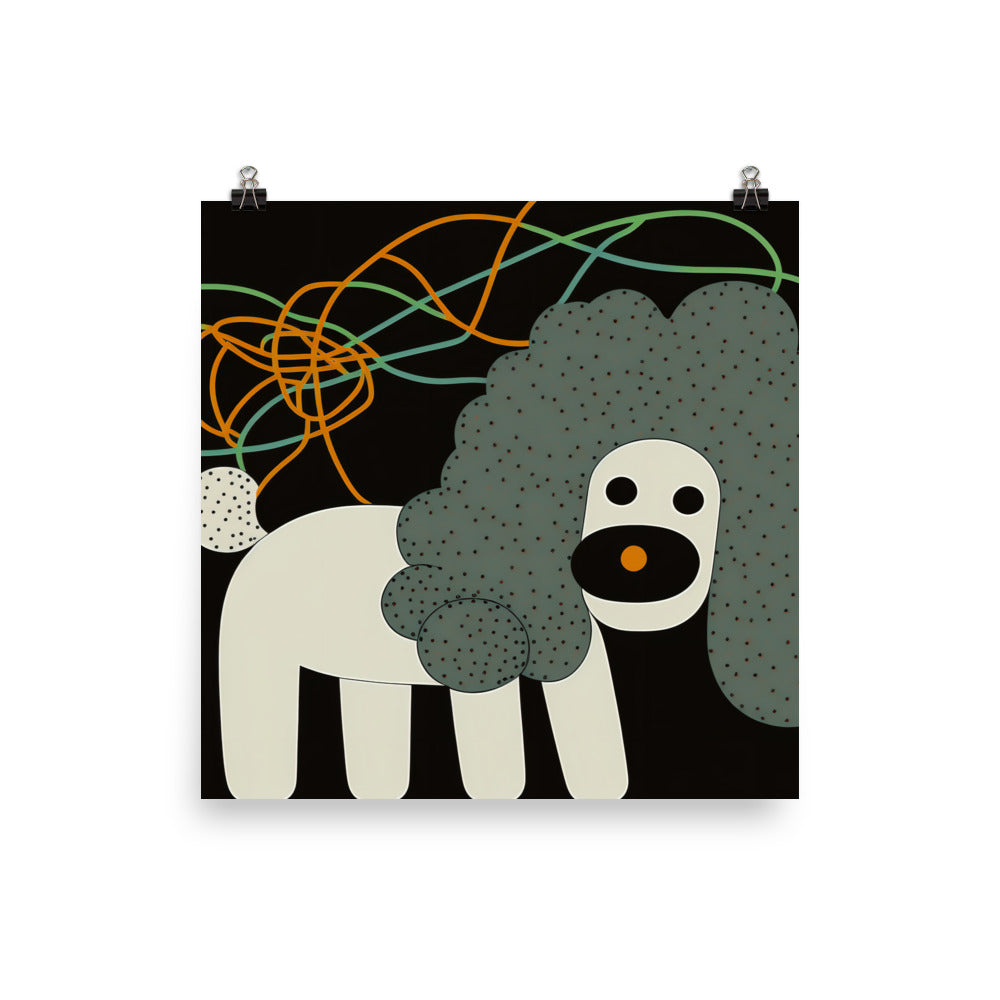 Poodle in simple abstract style photo paper poster - Posterfy.AI