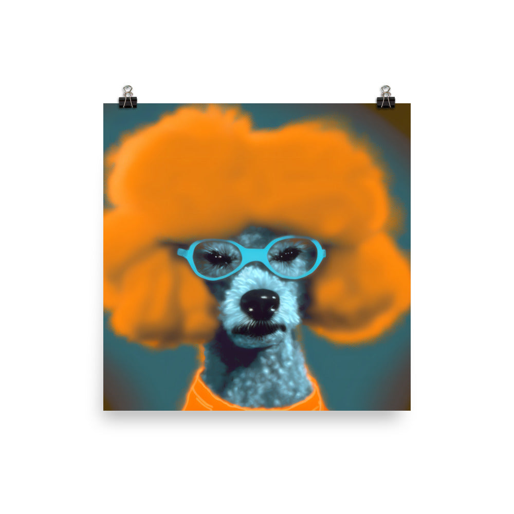 Poodle in colorful abstract style photo paper poster - Posterfy.AI