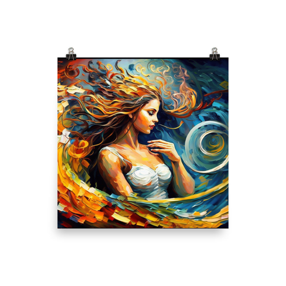 Virgo in surreal artistic colorful style photo paper poster - Posterfy.AI