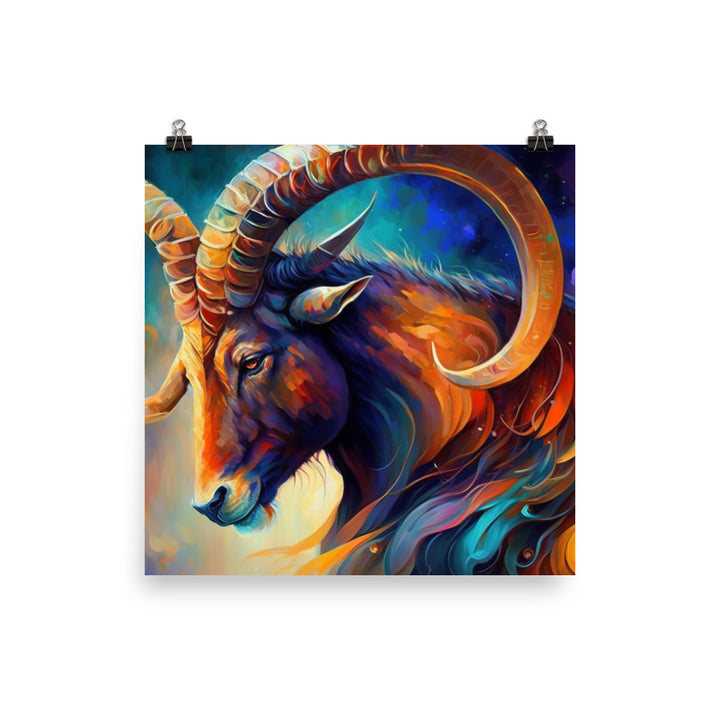 Capricorn in surreal artistic colorful style photo paper poster - Posterfy.AI