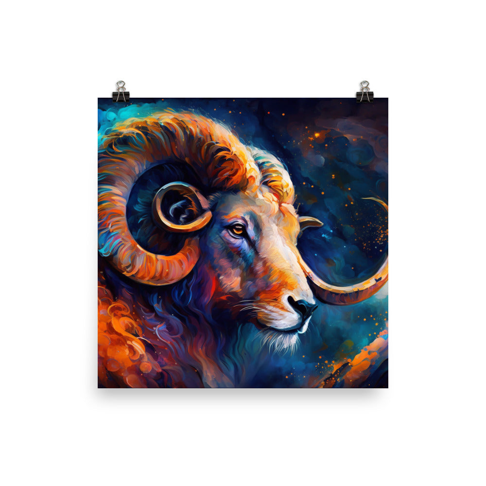 Capricorn in surreal artistic colorful style photo paper poster - Posterfy.AI