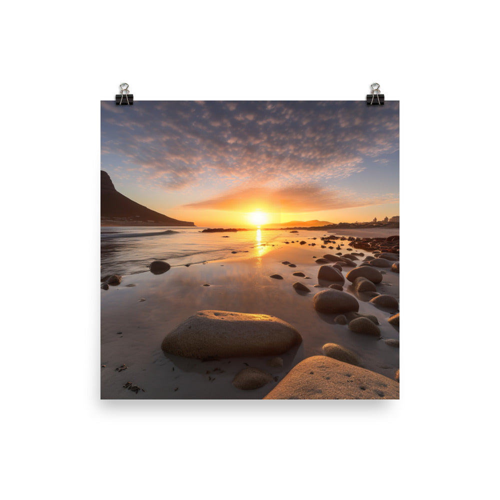 Sunrise Over Cape Towns Beaches photo paper poster - Posterfy.AI