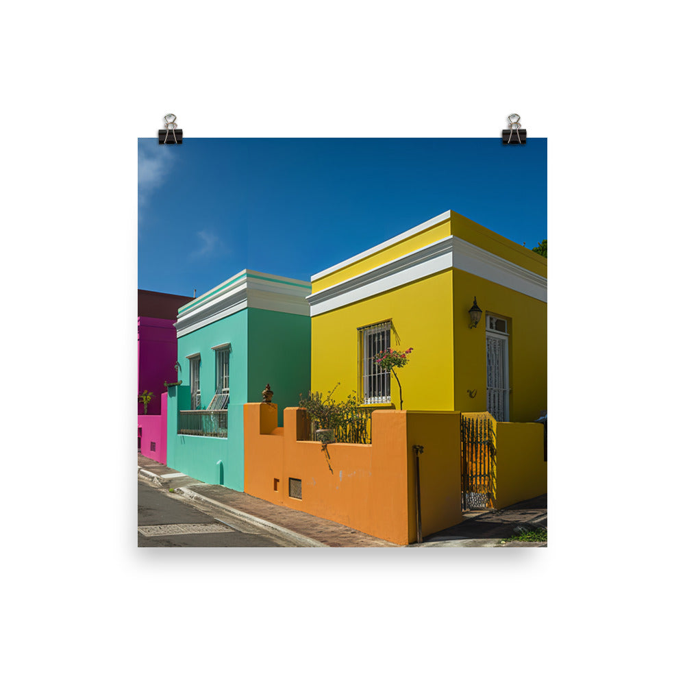 Explore Cape Towns Colorful Bo Kaap Neighborhood photo paper poster - Posterfy.AI