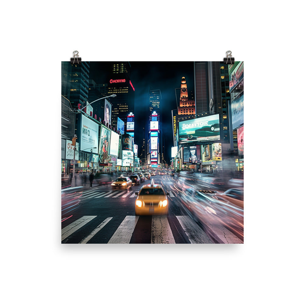 Times Square - Bright lights, big city photo paper poster - Posterfy.AI