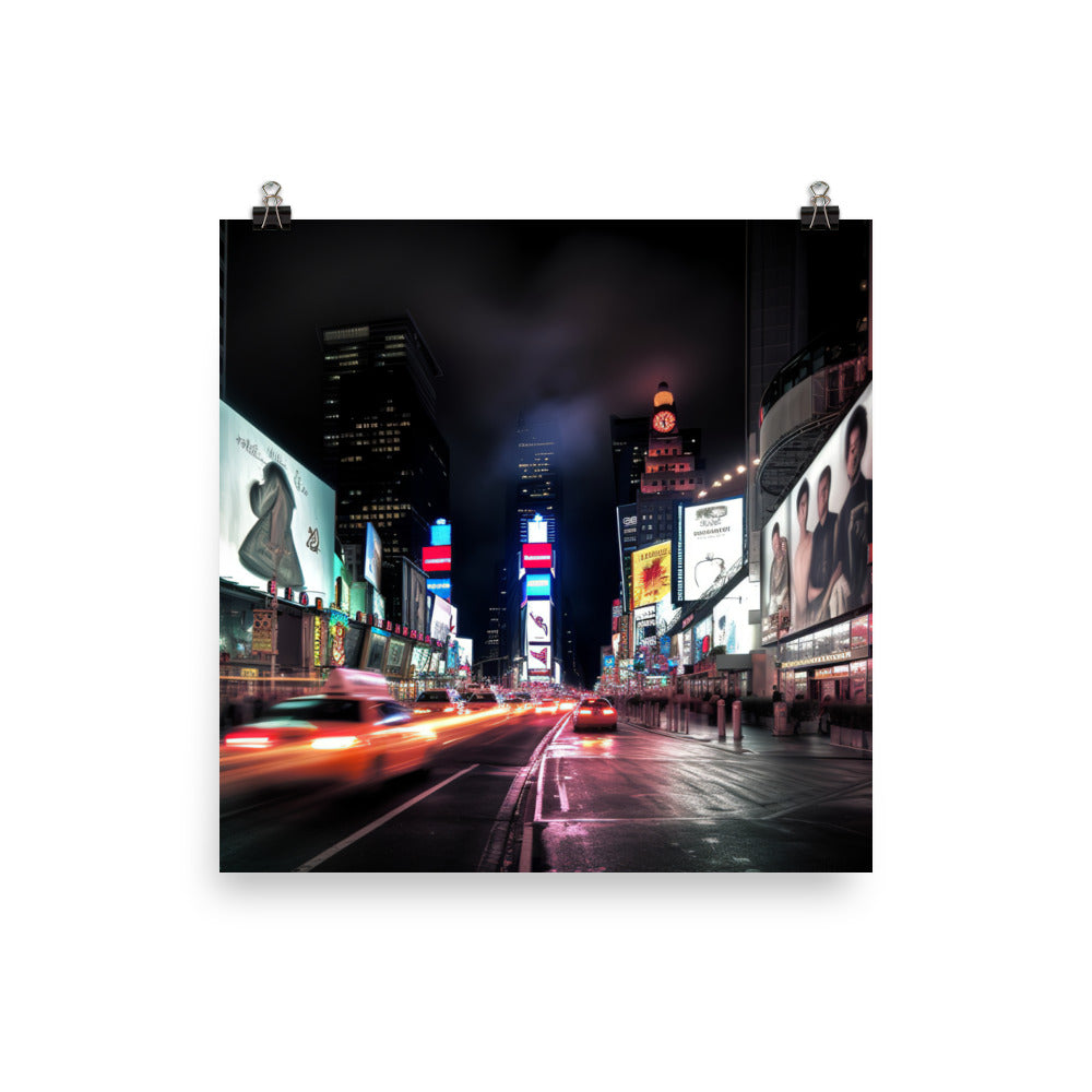 Times Square - Bright lights, big city photo paper poster - Posterfy.AI