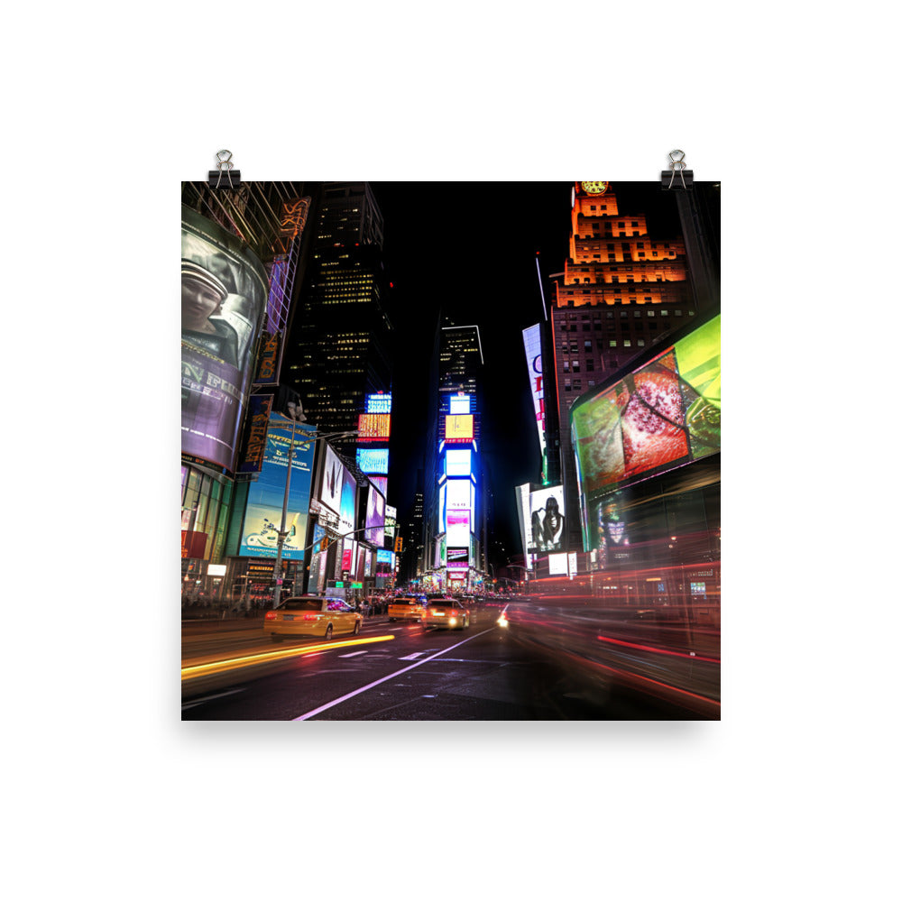 Times Square - Bright lights, big city photo paper poster - Posterfy.AI