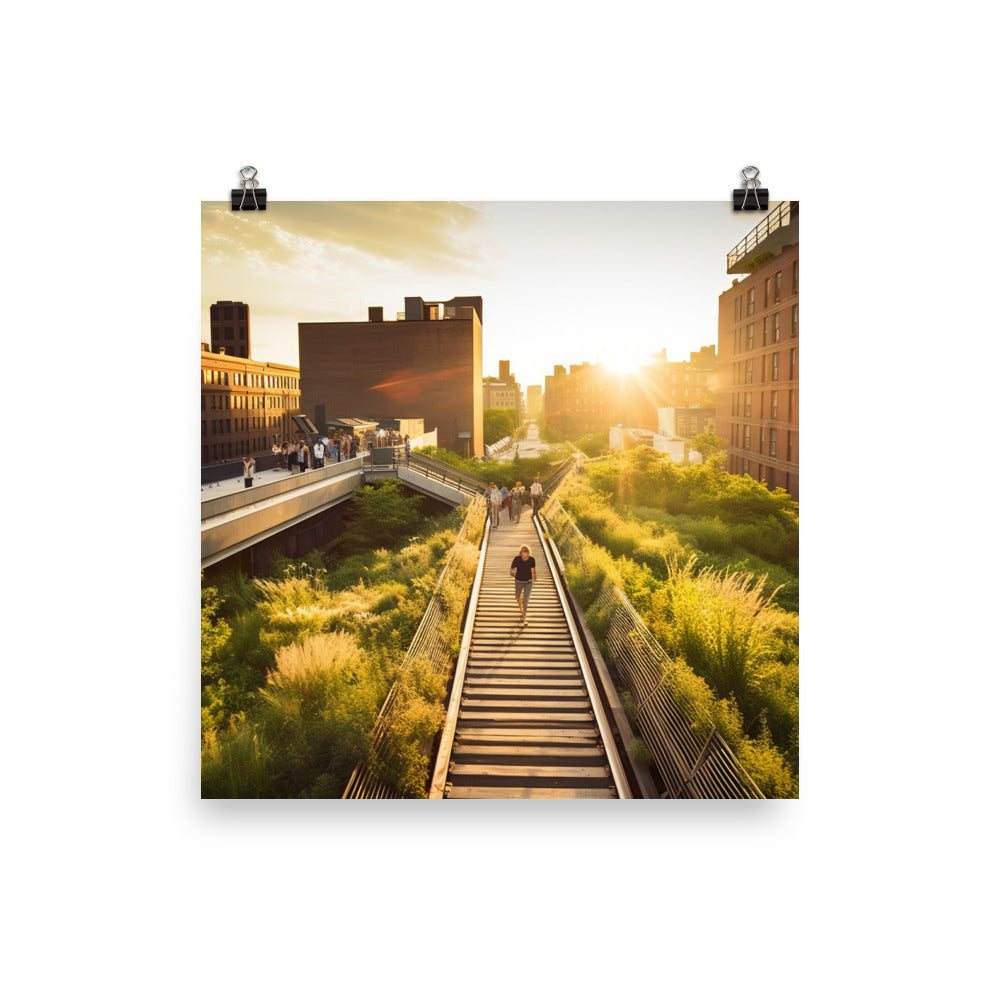 The High Line - A unique urban park in the sky photo paper poster - Posterfy.AI