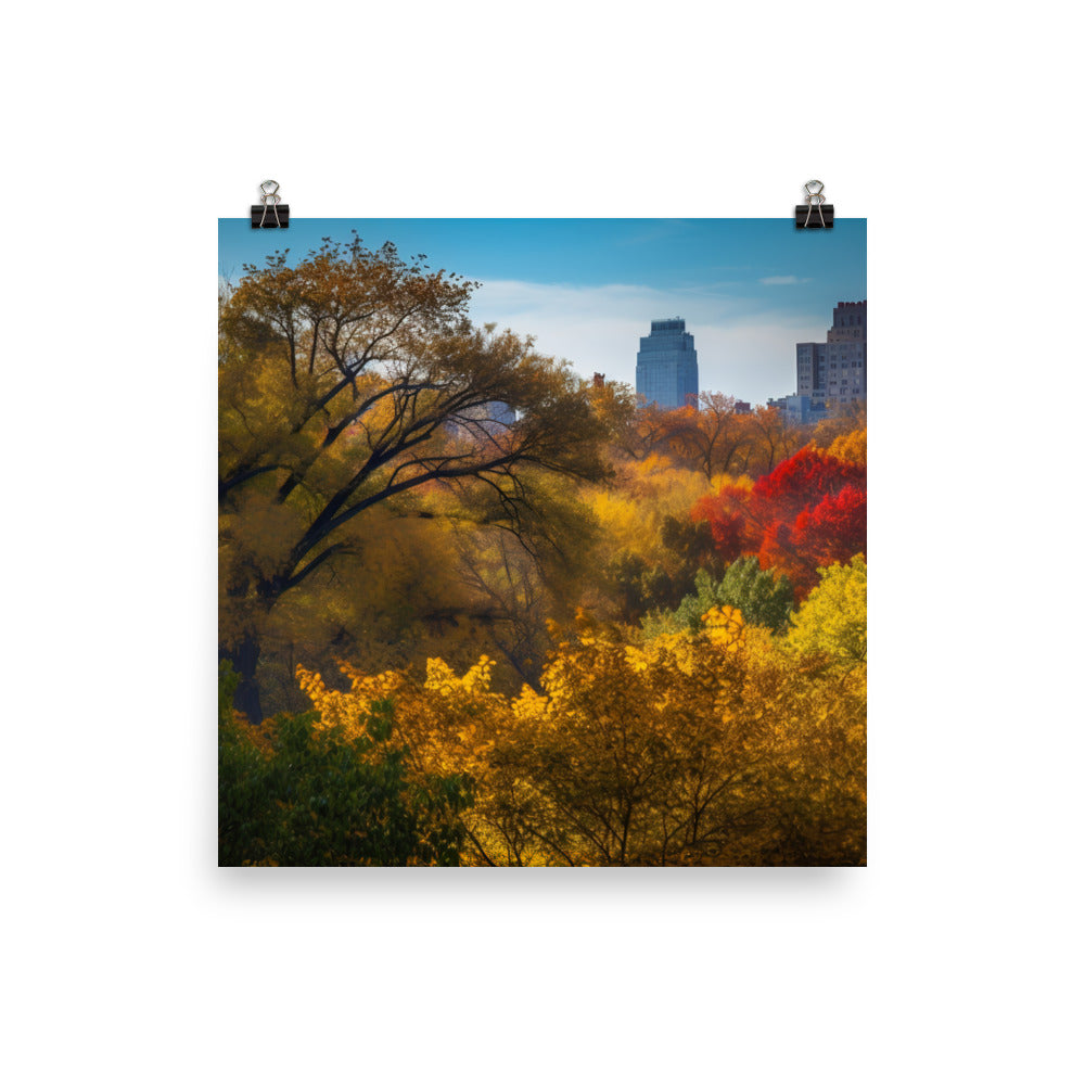 The Colors of Autumn in Central Park, New York City photo paper poster - Posterfy.AI