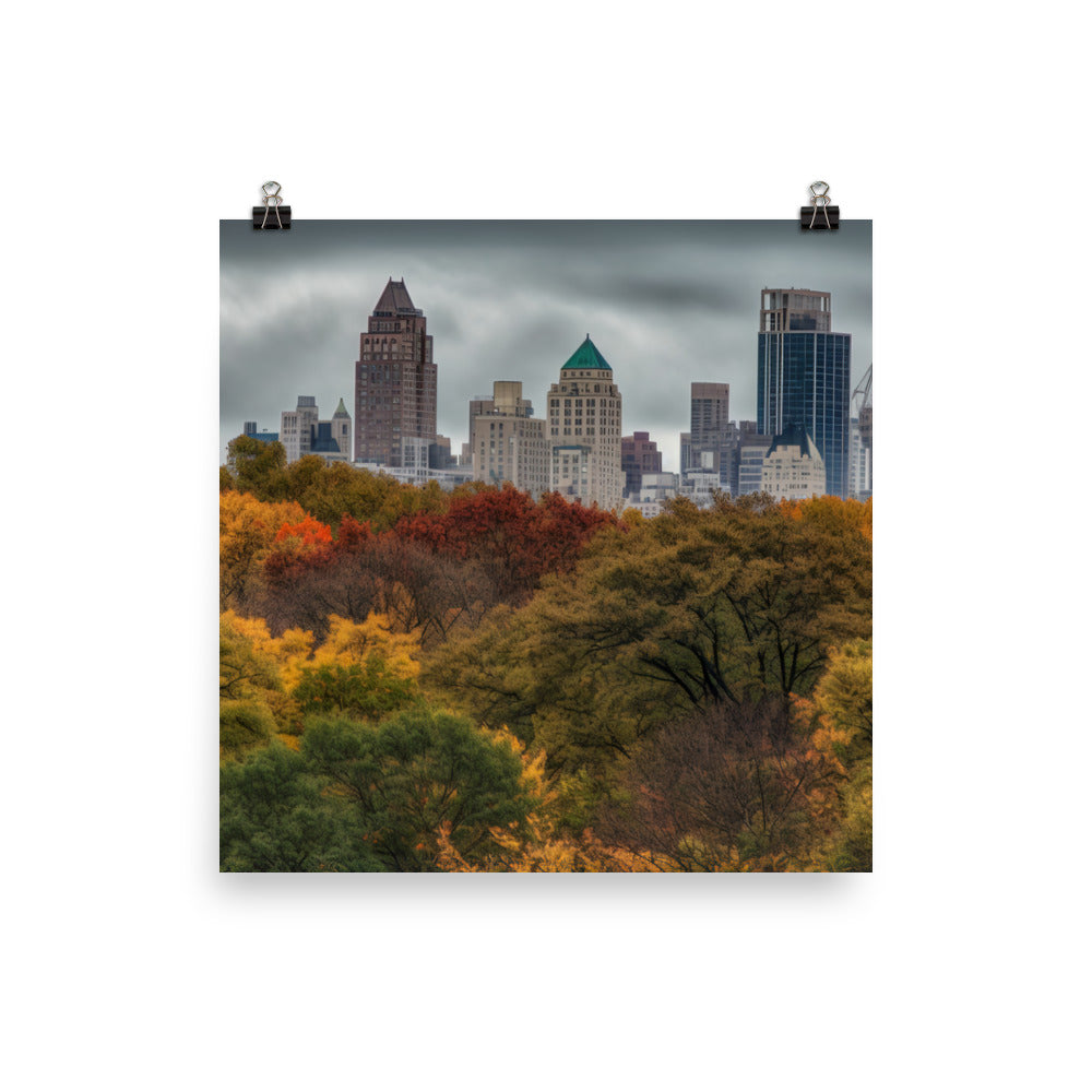 The Colors of Autumn in Central Park, New York City photo paper poster - Posterfy.AI