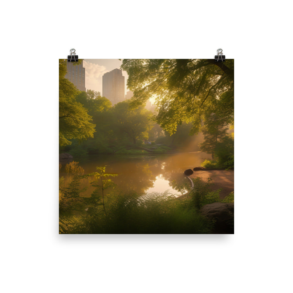 Central Park - A serene oasis in the heart of the city photo paper poster - Posterfy.AI