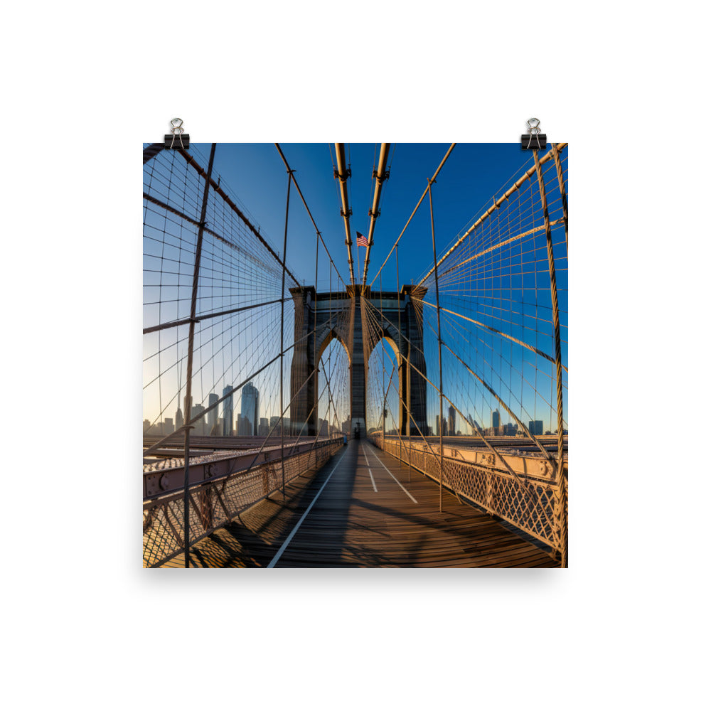 Brooklyn Bridge - A marvel of engineering and design photo paper poster - Posterfy.AI