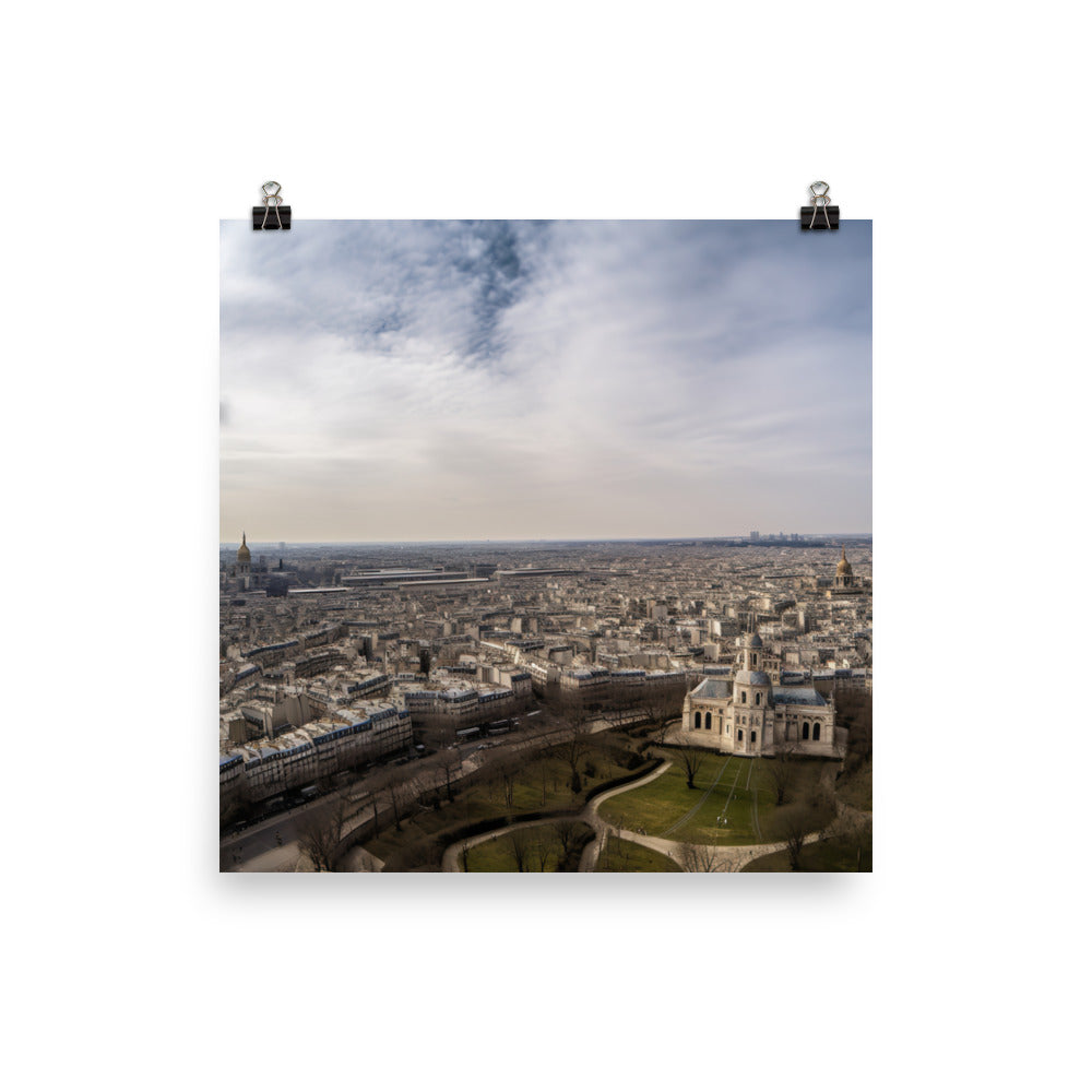 Sacr Cur Basilica - A Stunning View of Paris photo paper poster - Posterfy.AI