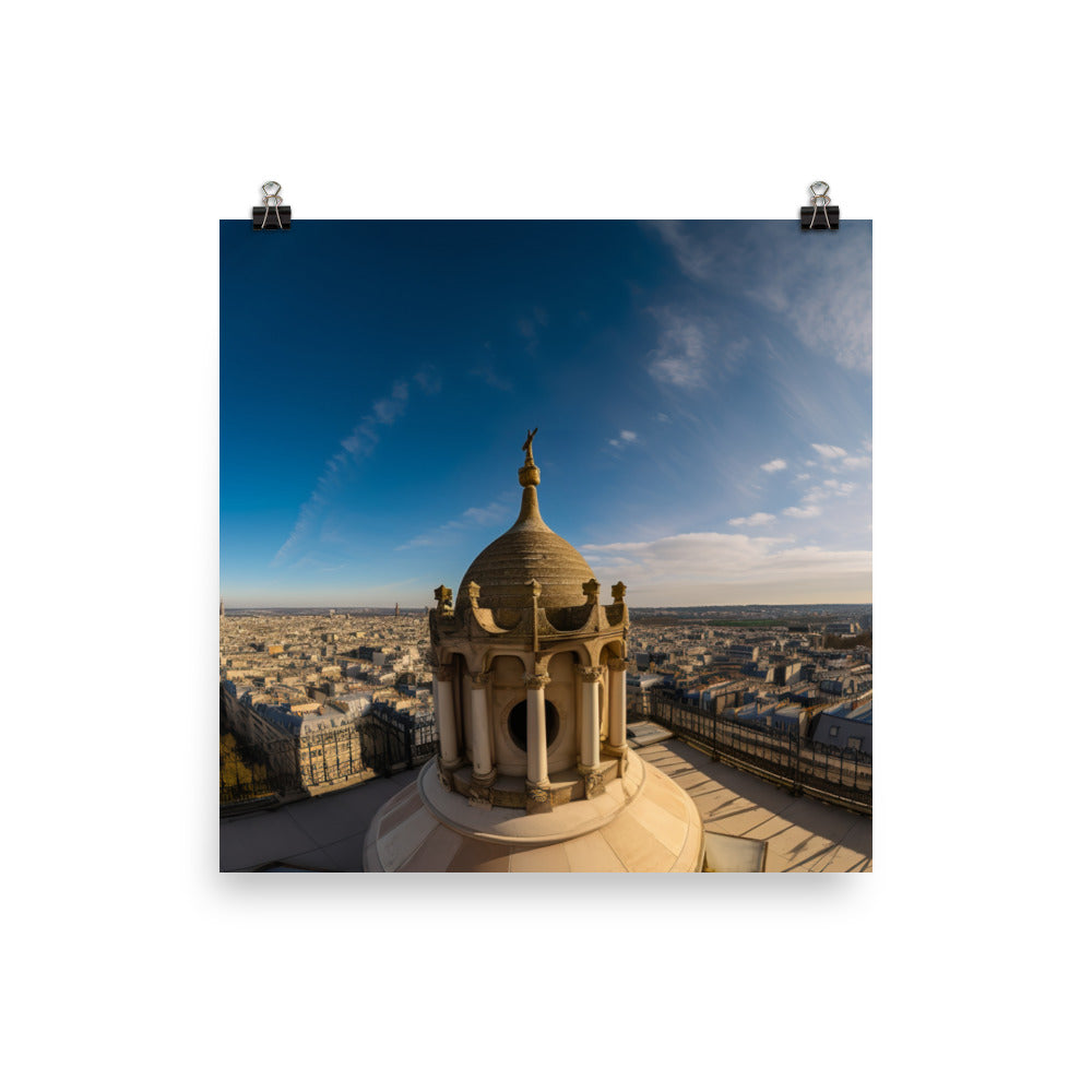 Sacr Cur Basilica - A Stunning View of Paris photo paper poster - Posterfy.AI