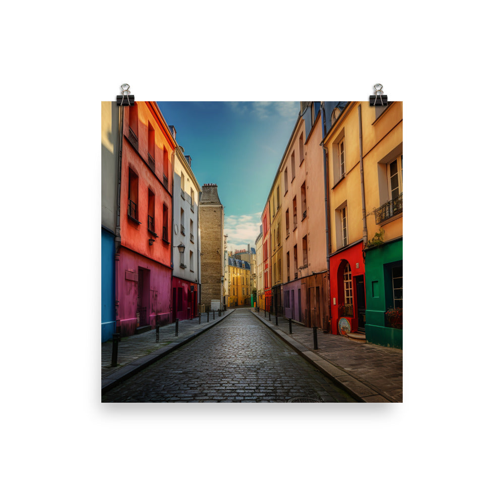 Rue Crmieux - The Most Colorful Street in Paris photo paper poster - Posterfy.AI