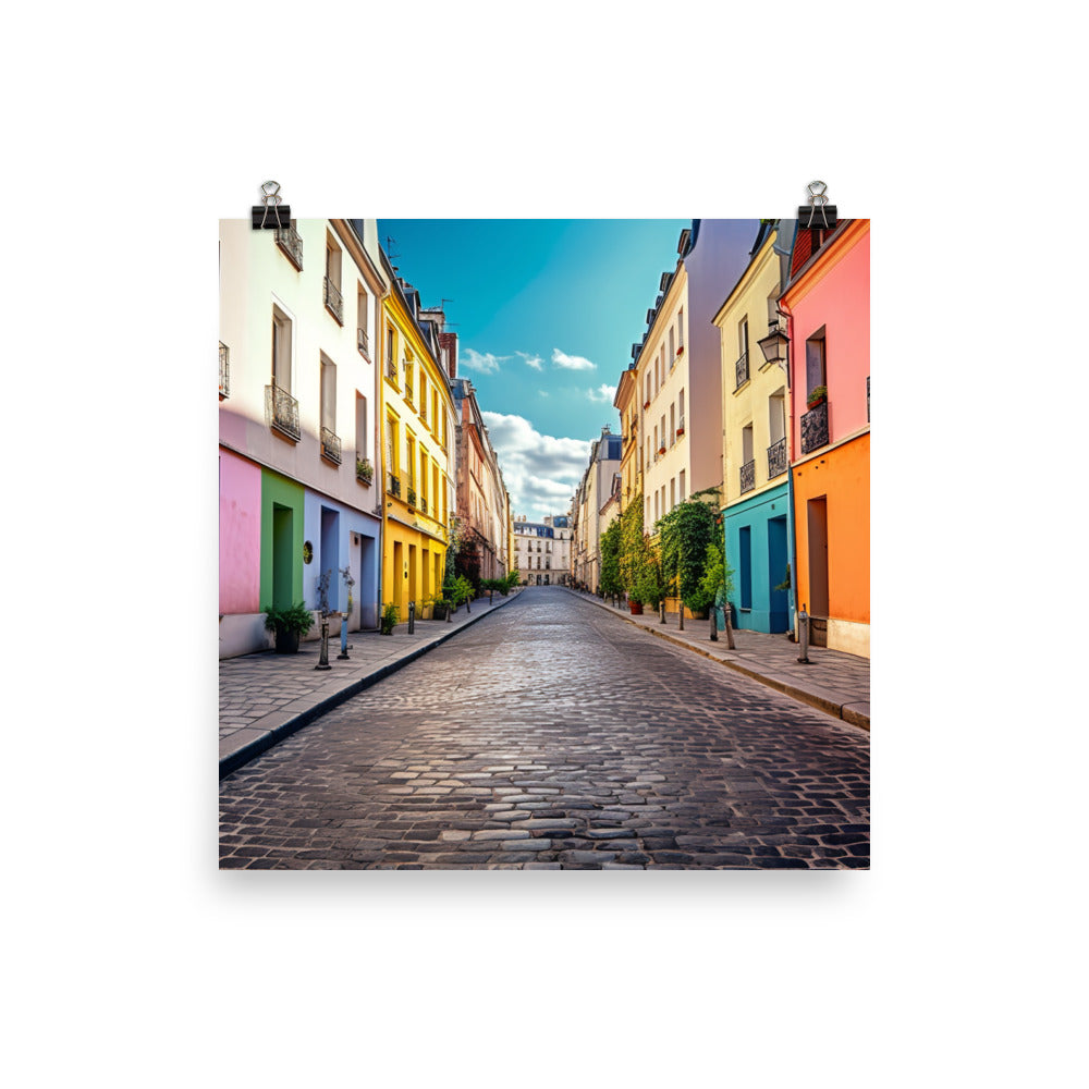 Rue Crmieux - The Most Colorful Street in Paris photo paper poster - Posterfy.AI