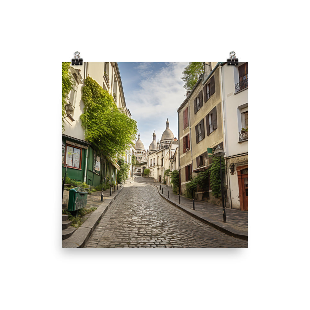 Charming Streets of Montmartre photo paper poster - Posterfy.AI