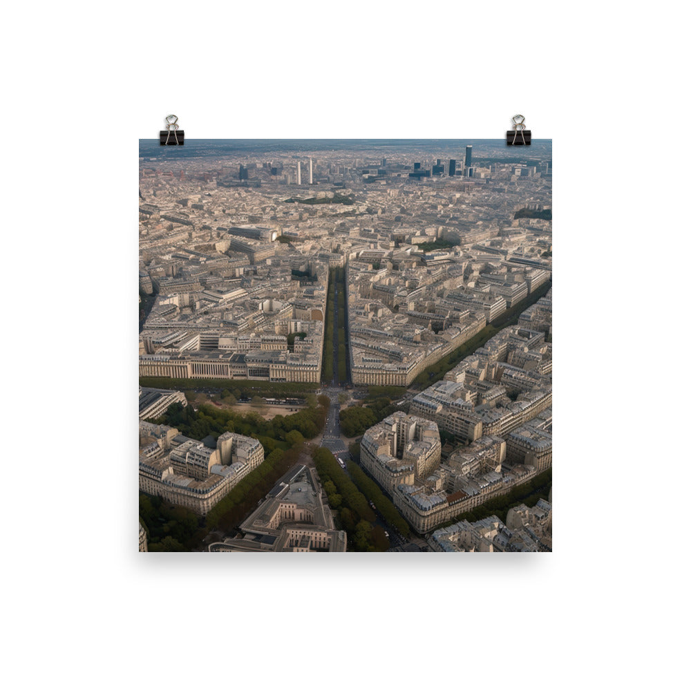 Aerial Paris photo paper poster - Posterfy.AI