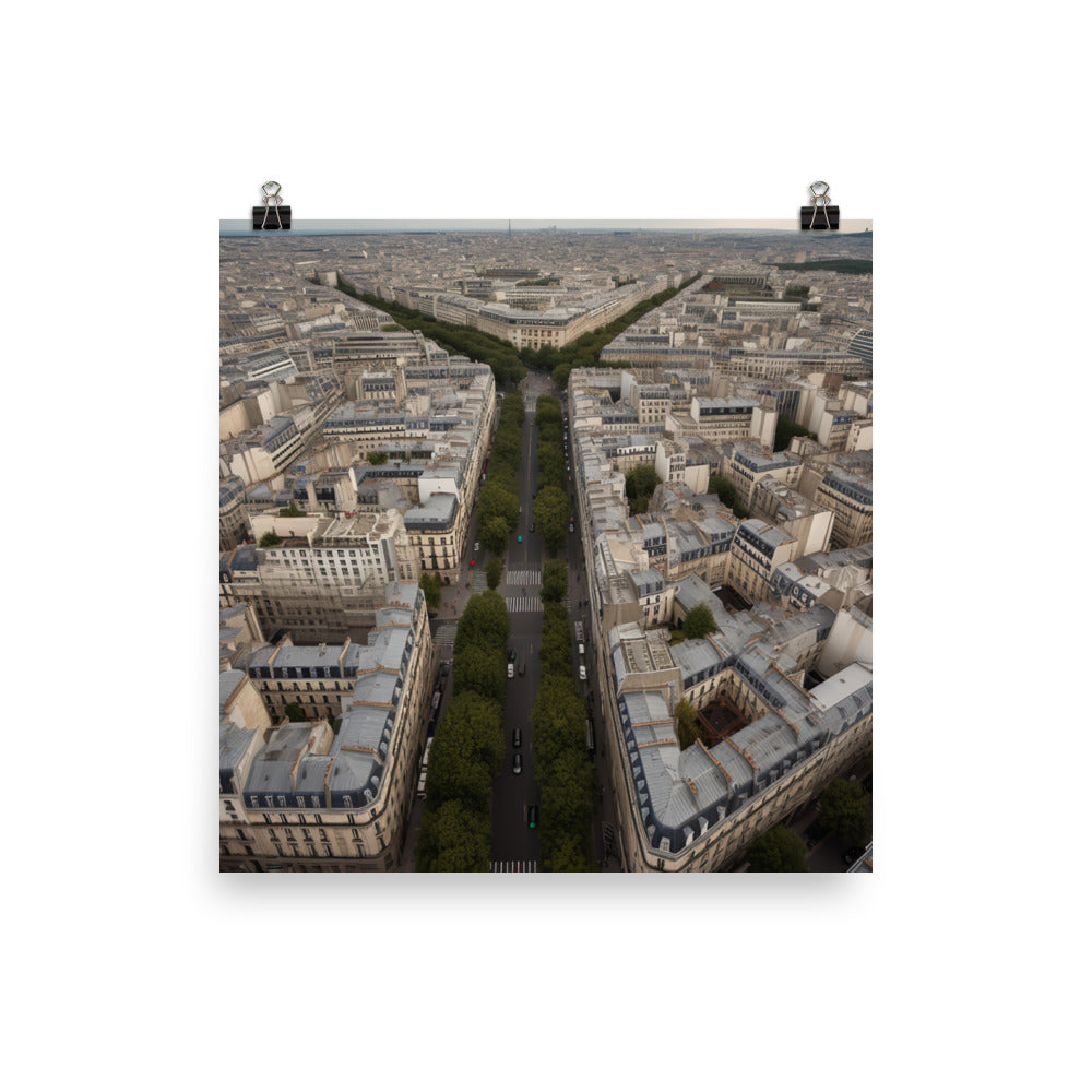 Aerial Paris photo paper poster - Posterfy.AI