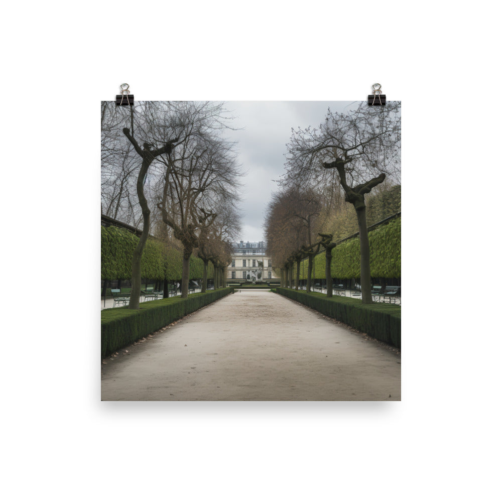 Exploring the Beauty of Parisian Gardens photo paper poster - Posterfy.AI