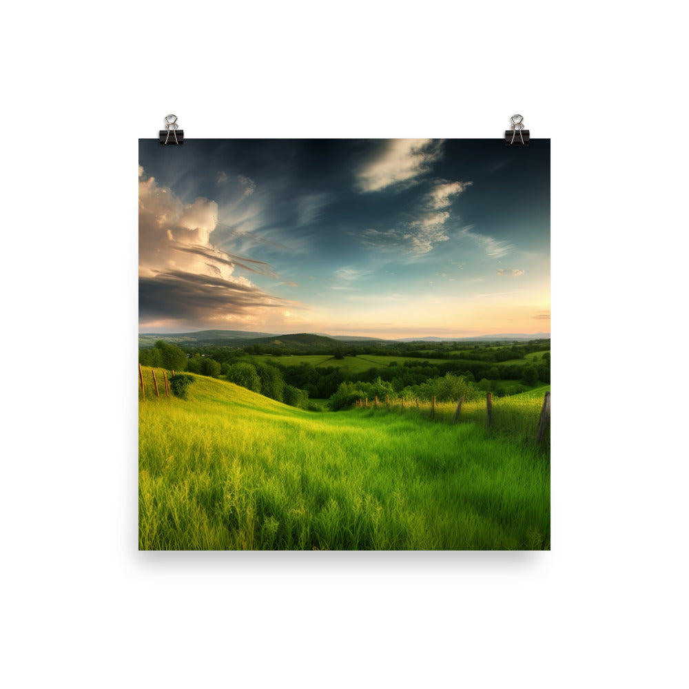 Picturesque European Countryside photo paper poster - Posterfy.AI