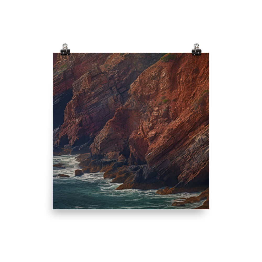 Dramatic Coastal Cliffs photo paper poster - Posterfy.AI