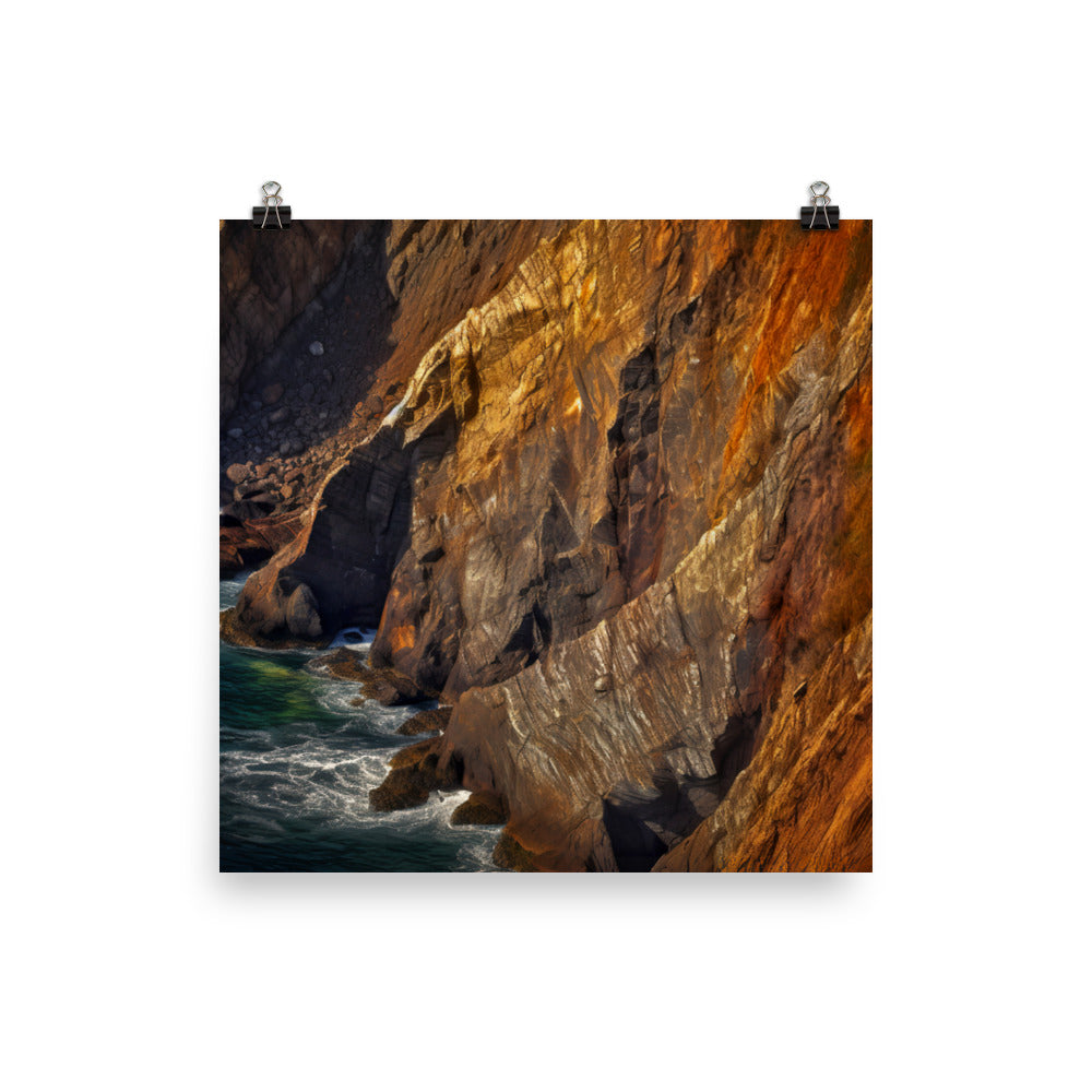 Dramatic Coastal Cliffs photo paper poster - Posterfy.AI