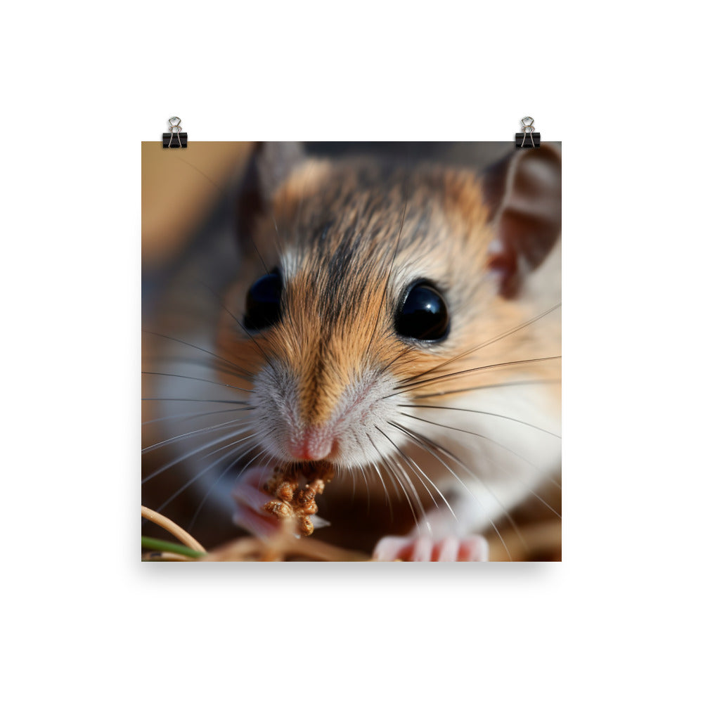 Kangaroo Rat Snacking on a Seed photo paper poster - Posterfy.AI