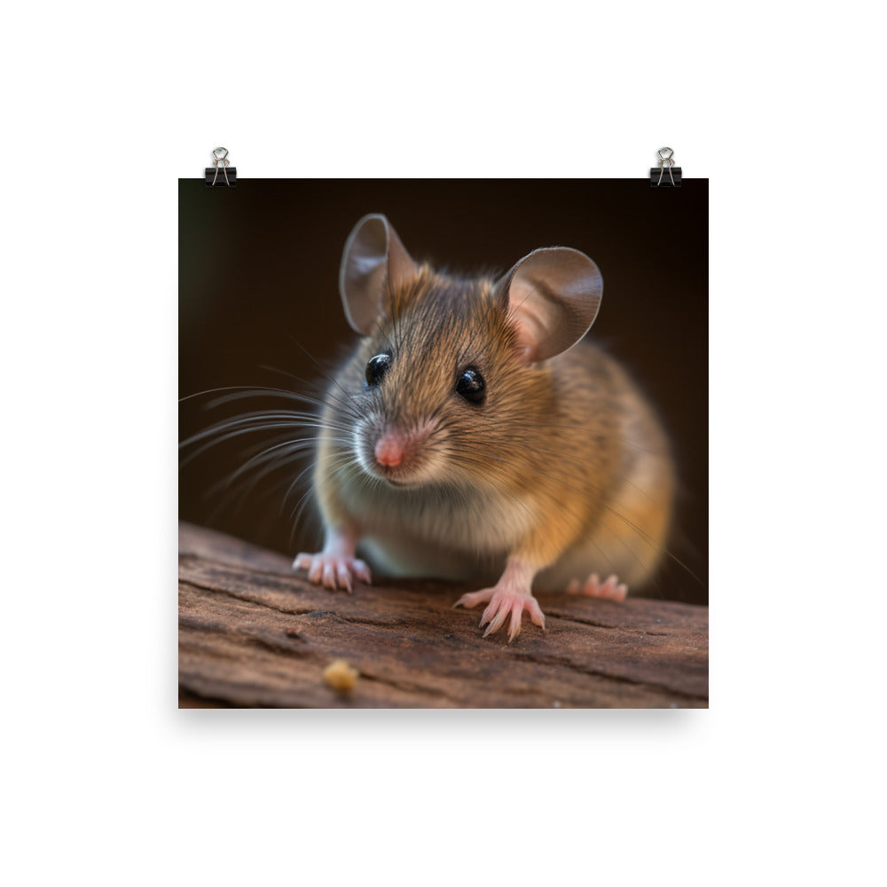 Adorable Deer Mouse Close-Up photo paper poster - Posterfy.AI