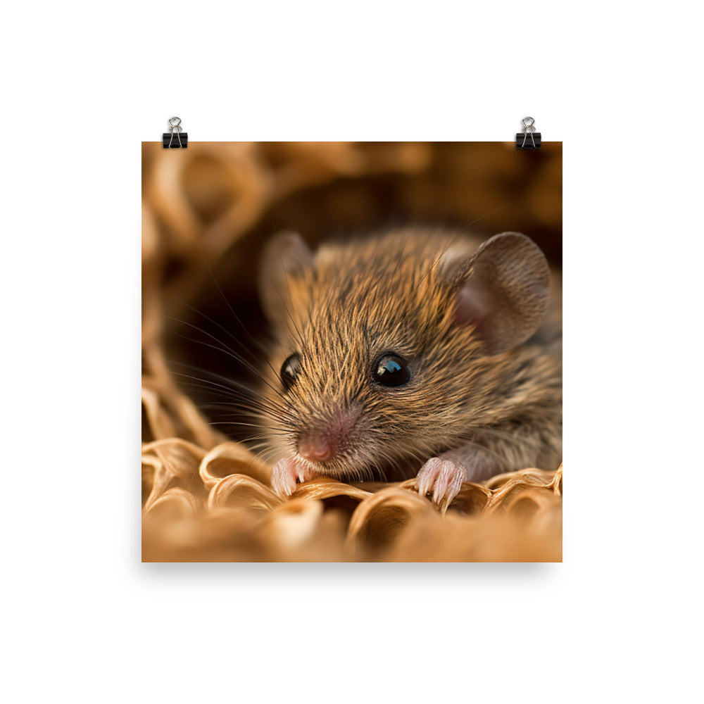 Adorable House Mouse Close-Up photo paper poster - Posterfy.AI