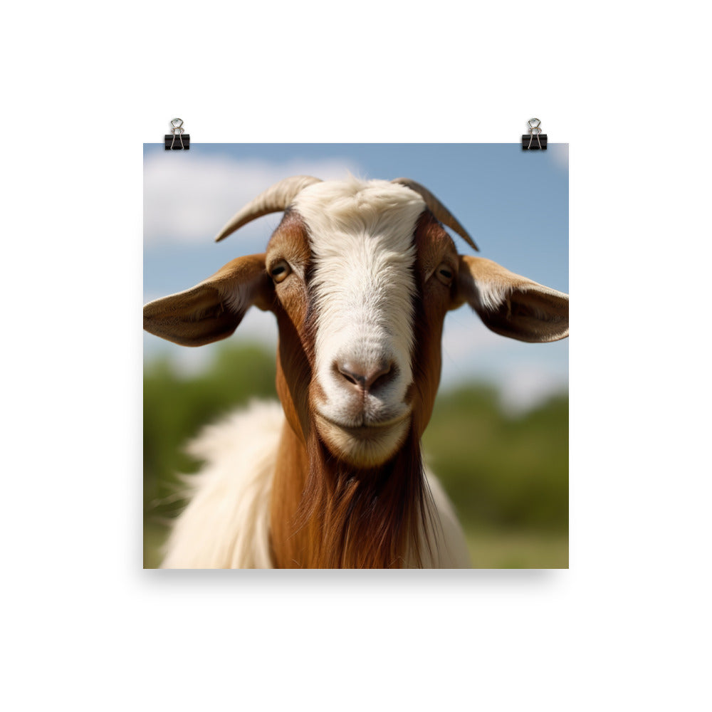 Curious Boer Goat Staring photo paper poster - Posterfy.AI