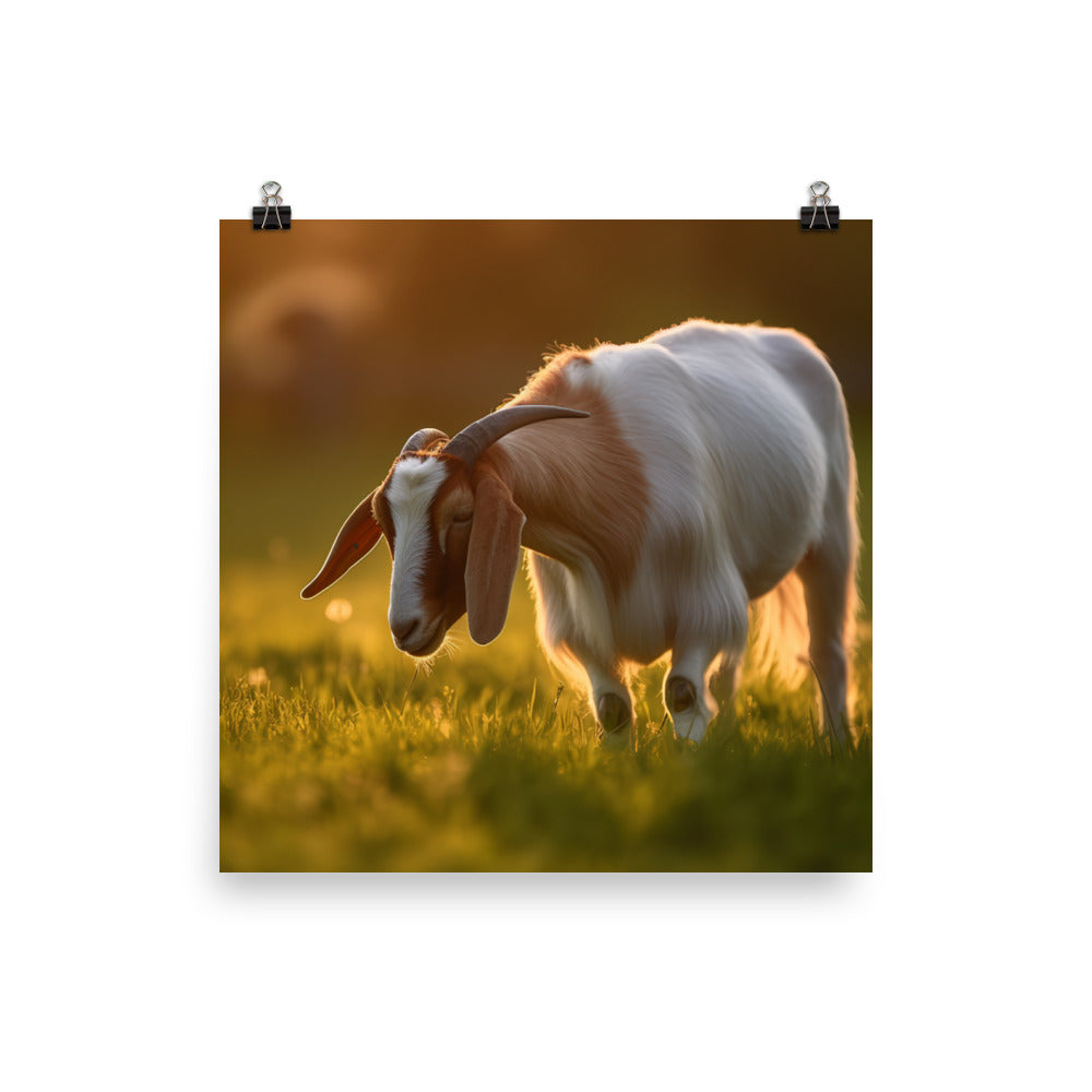 Beautiful Boer Goat Grazing photo paper poster - Posterfy.AI