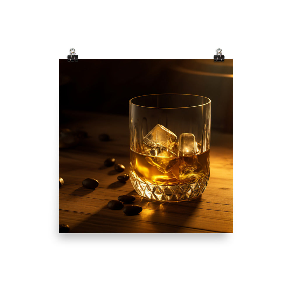 Golden Rum on the Rocks photo paper poster - Posterfy.AI